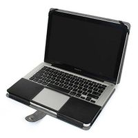DLLL High grade Premium Quality PU Leather Book Cover Clip On cover Case for Apple macbook pro 13.3inch A1278, Black