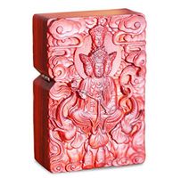 Natural Huanghuali Rosewood Carving Lighter Shell Box For Zippo Module (Namgyalma & Ushnishavijaya Buddha)