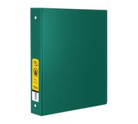 BAZIC 1" Green 3-Ring Binder w/ 2-Pockets, Case of 12 (4112-12)