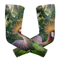 LEVEIS Wildlife Tropical Bird Arm Sleeves UV Protection for Men Women Sunblock Protective Gloves Running Golf Cycling Driving Long Arm Cover 1 Pair