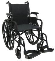 Karman Healthcare 802-DY-E Aluminum Lightweight Wheelchair with Flip Back Armrests with Elevating Legrests, Black, 18" Seat Width