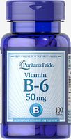 Puritan's Pride Vitamin B-6 (Pyridoxine Hydrochloride) 50 mg-100 Tablets
