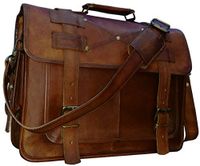 Cuero 16 Inch Retro Buffalo Hunter Leather Laptop Messenger Bag Office Briefcase College Bag (dark brown)
