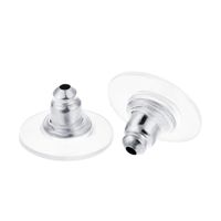 100 Pairs Bullet Clutch Earring Backs with Pad Earring Safety Backs (Silver)