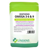 Lindens Vegetarian Omega 3 6 9 Flaxseed Oil 2-Pack 180 Capsules 1000mg Flax Seed