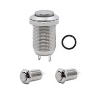 Coolais 2 Pcs Waterproof Push Button Switch Latching Metal Push Button Switch On Off 12mm 3A 250V AC PBSL-02 (High Head)