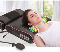 Massager Back, Neck Back Waist Body Electric Multifunctional Massage Pillow Cushion Massager Car Home Cervical Shiatsu Massage,Black