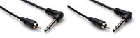 2 Hosa CPR-103R 1/4" TS Right Angle RCA Unbalanced Interconnect Audio Cables