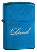 Zippo Cerulean Finish Father's Day Lighter-"Dad"
