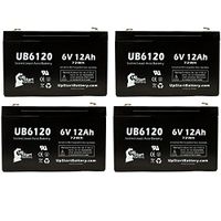 4 Pack Replacement for APC Smart-UPS SU900 Battery - Replacement UB6120 Universal Sealed Lead Acid Battery (6V, 12Ah, 12000mAh, F1 Terminal, AGM, SLA) - Includes 8 F1 to F2 Terminal Adapters