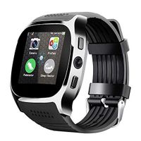 Bingirl Bluetooth Smart Watch Touch Screen Smart Wrist Watch Smartwatch with Heart Rate Activity Tracking Camera SIM FM Pedometer Sleep Monitor for iOS and Android (Black)