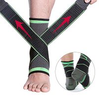 Foot Sleeve Breathable Compression Support Sleeve for Plantar Fasciitis,Ankle Stabilizer Foot Socks withAdjustable Strap for Swelling & Heel Spur Pain,Soothe Achy Feet,running,basketball,Green,XL