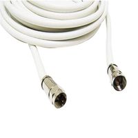 hosecurity White 20ft RG6 Coaxial Cable with 2pcs Free F Connector for Televisions, Satellite Receivers (20ft, White)
