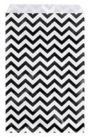 RJ Displays-100 pcs Pack Black Chevron Paper Gift Bags Shopping Sales Tote Bags 6" x 9" Gift Card, Gift Candy, Cookies, Doughnut, Crafts, Party Favor, Sandwich, Jewelry Merchandise- by RJ Displays