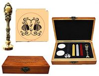 MNYR Capricorn Constellation Wax Seal Stamp Wood Box Bronze Metal Peacock Handle Melting Spoon Candle Wedding Invitation Gift Card Stationary Custom Logo Wax Seal Sealing Stamp Stick Kit
