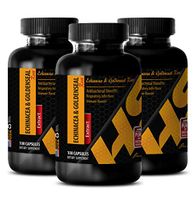 Metabolism and Energy Vitamins - Echinacea & Goldenseal Root Extract Complex 300MG - goldenseal Leaf Powder - 3 Bottles (180 Capsules)