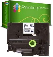 Printing Pleasure TZe-FA3 12mm x 3m Fabric Labelling Tape for Brother P-Touch Label Printers - Blue on White