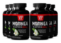 Moringa Leaf Natural Powder - Moringa OLEIFERA Extract 1200mg - Cholesterol Reducer - 6 Bottles 360 Capsules