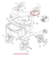 Backrest Locking Knob with Bolt for Drive RTL10266 Rollator Walker - Black