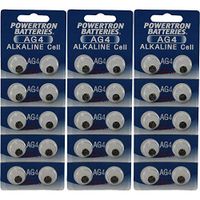 Powertron Thirty (30) Button Cell Watch LR626 AG4 Batteries