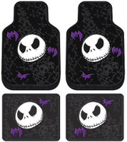 Nightmare Before Christmas Jack Skellington Purple Bats and Cross Bones Tim Burton Disney Front & Rear Car Truck SUV Seat Rubber Floor Mats Set - 4PC by LA Auto Gear