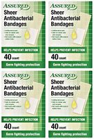 Sheer Antibacterial Bandages, Latex-Free, 160-count