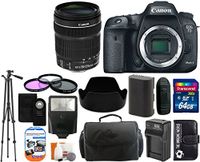 Canon EOS 7D Mark II 20.2MP CMOS Digital SLR Camera Body with 18-135mm is STM Lens + 64GB Card + Case + Tripod + Spare Battery and Charger + Flash + Lens Hood + Digital Camera Accessory Bundle