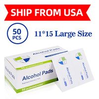 Alcohol Prep Pads, 75% Alcohol Disinfectant Cotton Slices, 50 Pcs Sterile Alcohol Gauze Pads Individually Wrapped Swap Pad Wet Wipe for home and outdoor use，4.33in x 5.9in/11 x 15cm