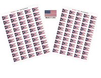 Made in USA! 100 Ohio 1.5" x 1" Self Adhesive State Flag Stickers, Two Sheets of 50, 100 Ohio Sticker Flags Total