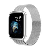 RONSHIN Fashion T80 Smart Watch Women Men Sports Waterproof Bracelet Silver Milan Steel Strap Smartwatch