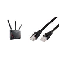 ASUS AC2900 WiFi Dual-Band Gigabit Wireless Router with 1.8GHz Dual-core Processor and AiProtection Network Security & AmazonBasics RJ45 Cat-6 Ethernet Patch Internet Cable - 5 Feet (1.5 Meters)