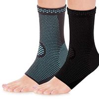 HaveDream Ankle Brace Compression Support Sleeve (2Pairs) for Injury Recovery, Joint Pain and More. Plantar Fasciitis Foot Socks with Arch Support, Eases Swelling, Heel Spurs, Achilles Tendon (M)