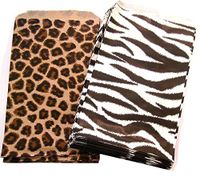 50 Bags 8.5" x 11", Cheetah/Zebra Combo Flat Plain Paper or Patterned Bags for Candy, Cookies, Merchandise, pens, Party Favors, Gift Bags