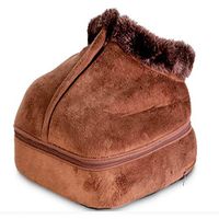DZSF 2 in 1 Electric Heated Foot Warmer Massage Shoes Cosy Unisex Velvet Feet Heated Foot Warmer Waist Massager Back Big Slipper Warm