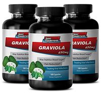 Natural Immune System - GRAVIOLA 650MG - Soursop Leaf Powder - 3 Bottle (300 Capsules)