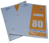 Graph Filler Paper 5x5 Ruled 2 Pack of 80 Sheets Each