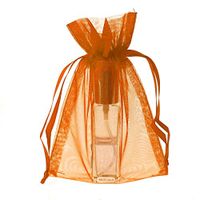 Sheer Organza Favor Pouch Bags, 12-Pack (5" x 6.5", Orange)