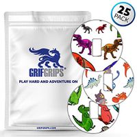 GrifGrips Extreme Formula - Spot Circle CGM Adhesive for Dexcom G4 and G5 (25-Pack) (Dinos)
