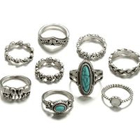 Meolin Midi Rings Set Elephant Flower Carving Knuckle Rings