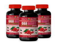 Blood Pressure Herbal Supplement - Goji Berry - Natural ANTIOXIDANT Complex - Acai Berry Pills - 3 Bottles 180 Capsules