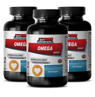 Natural Omega 3 Plus - Omega 8060 - Top Fish Oil Supplement to Support Improve Cognitive Function (3 Bottles, 180 Softgels)