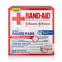 BAND-AID First Aid Gauze Pads, 2 in x 2 in, 25 ea