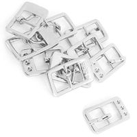 uxcell 5 Pairs Metal Leather Shoes Ornament Needle Buckles Silver Tone