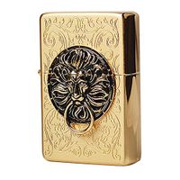 Zippo Lion Gate Gold Lighter/Genuine Authentic/Original Packing (6 Flints Set Free Gift)