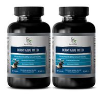 Testosterone Booster Enhancement - Horny Goat Weed 1560mg - Premium Herbal Blend - Horny Goat Weed Tablets - 2 Bottles (120 Capsules)