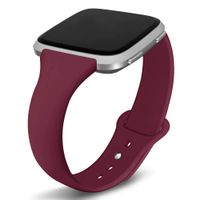 Kmasic Compatible Fitbit Versa Bands, Narrow Slim Soft Silicone Small Replacement Wristband for Fitbit Versa/Versa Lite Edition Women Men, Wine Red, Small