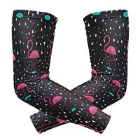 LEVEIS Colored Flamingo Arm Sleeves UV Protection for Men Women Sunblock Protective Gloves Running Golf Cycling Driving Long Arm Cover 1 Pair