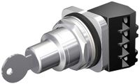 Siemens 52SC6AFA1 Heavy Duty Key Operated Selector Switch Unit, Water and Oil Tight, 2 Positions, Maintained Operation, Key Removable In Left Position, A Cam, 1NO + 1NC Contact Blocks