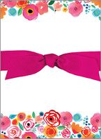Roses and Poppies Chunky Thick Bow Notepad, 150 sheets