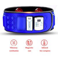Slimming Belt Electric Fitness Vibrating Tummy Massage Toned Stomach Muscles Electric Stimulators Fat Burning Belt Fast Weight Loss,Blue